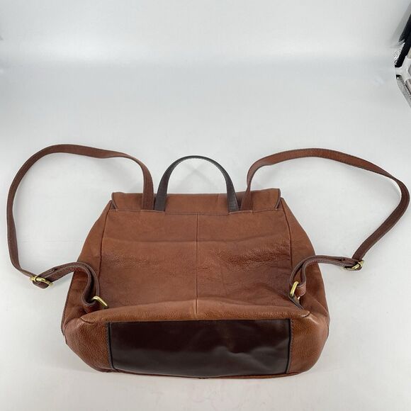 Fossil Claire Leather Backpack Brown Brandy Womens Flap Magnetic Zip Bag